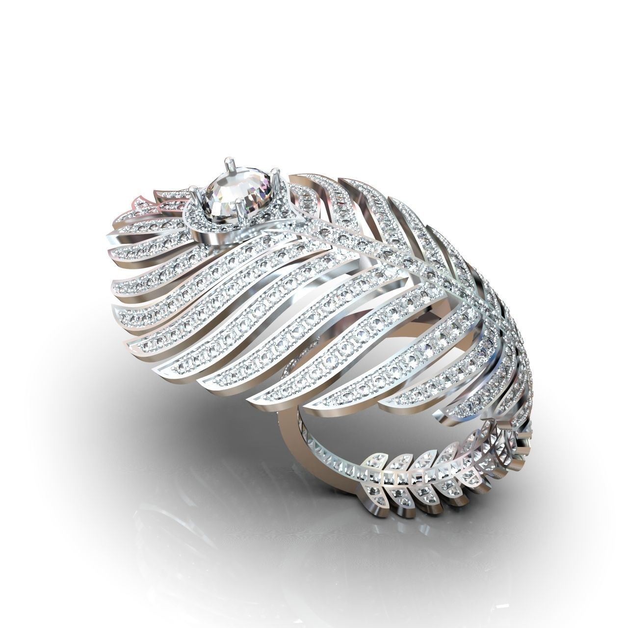 exclusive ring feather diamond 3D print model_15
