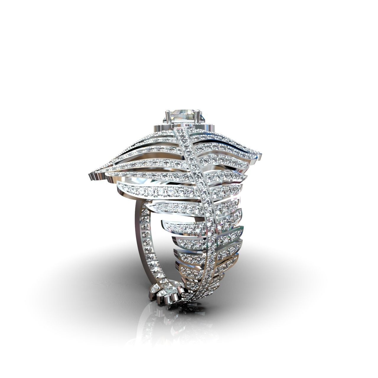 exclusive ring feather diamond 3D print model_20