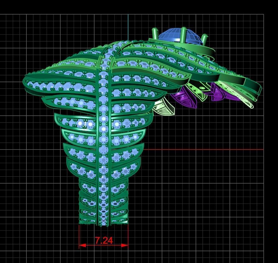 exclusive ring feather diamond 3D print model_30