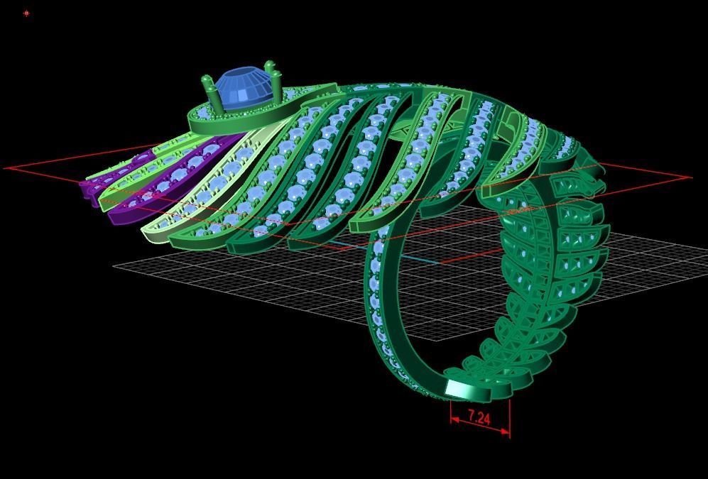 exclusive ring feather diamond 3D print model_31