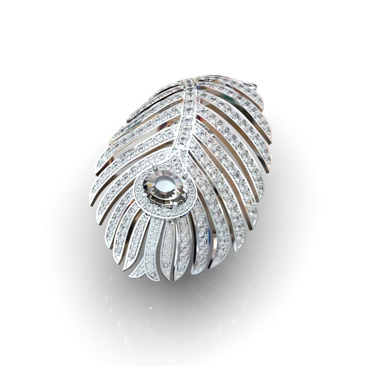 exclusive ring feather diamond 3D print model_28