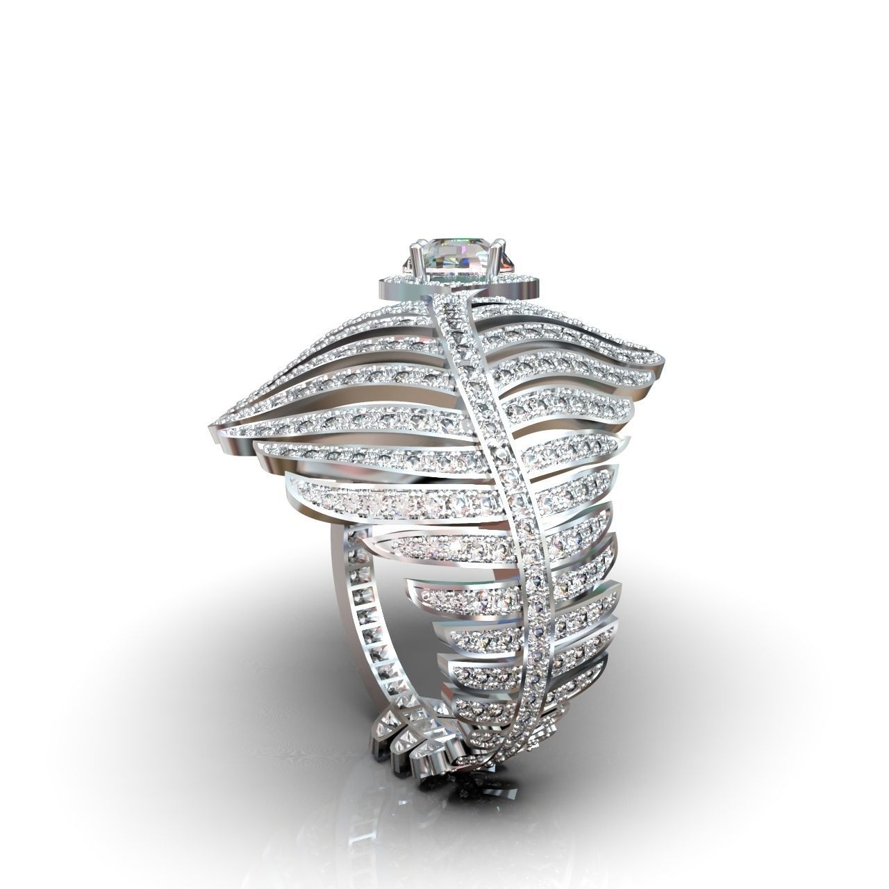 exclusive ring feather diamond 3D print model_16