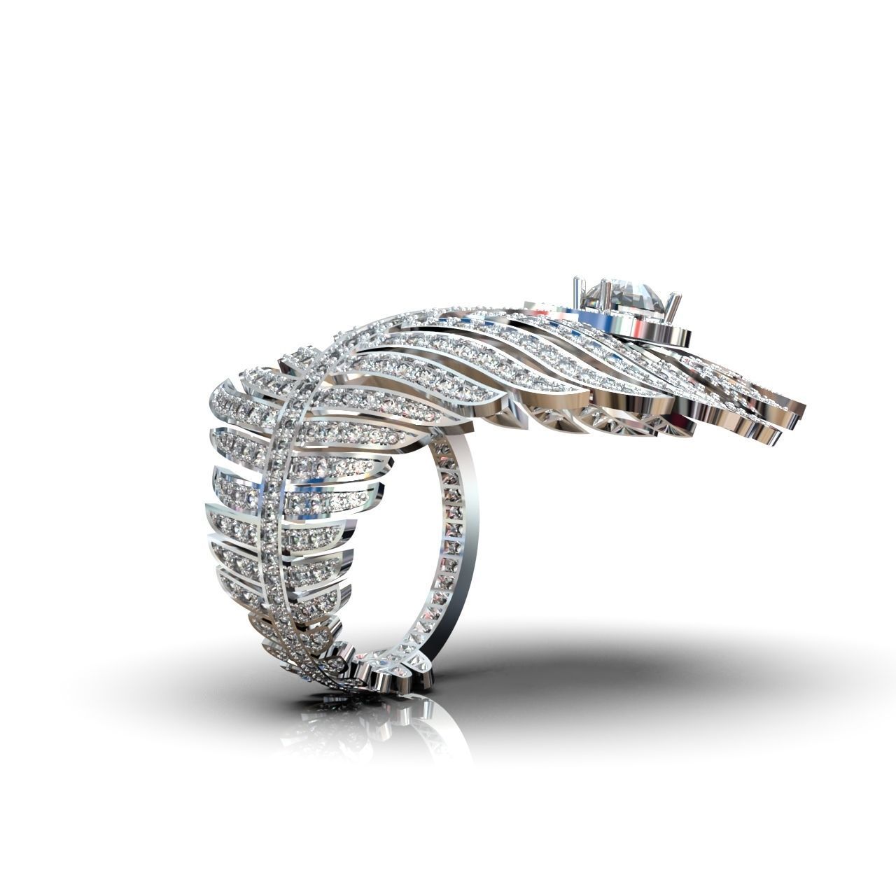 exclusive ring feather diamond 3D print model_22