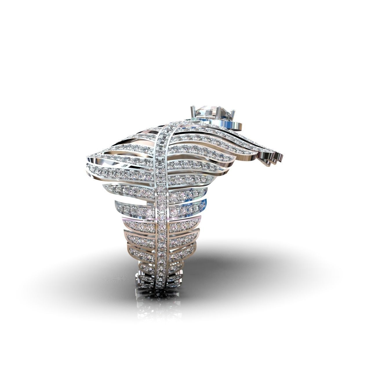 exclusive ring feather diamond 3D print model_26