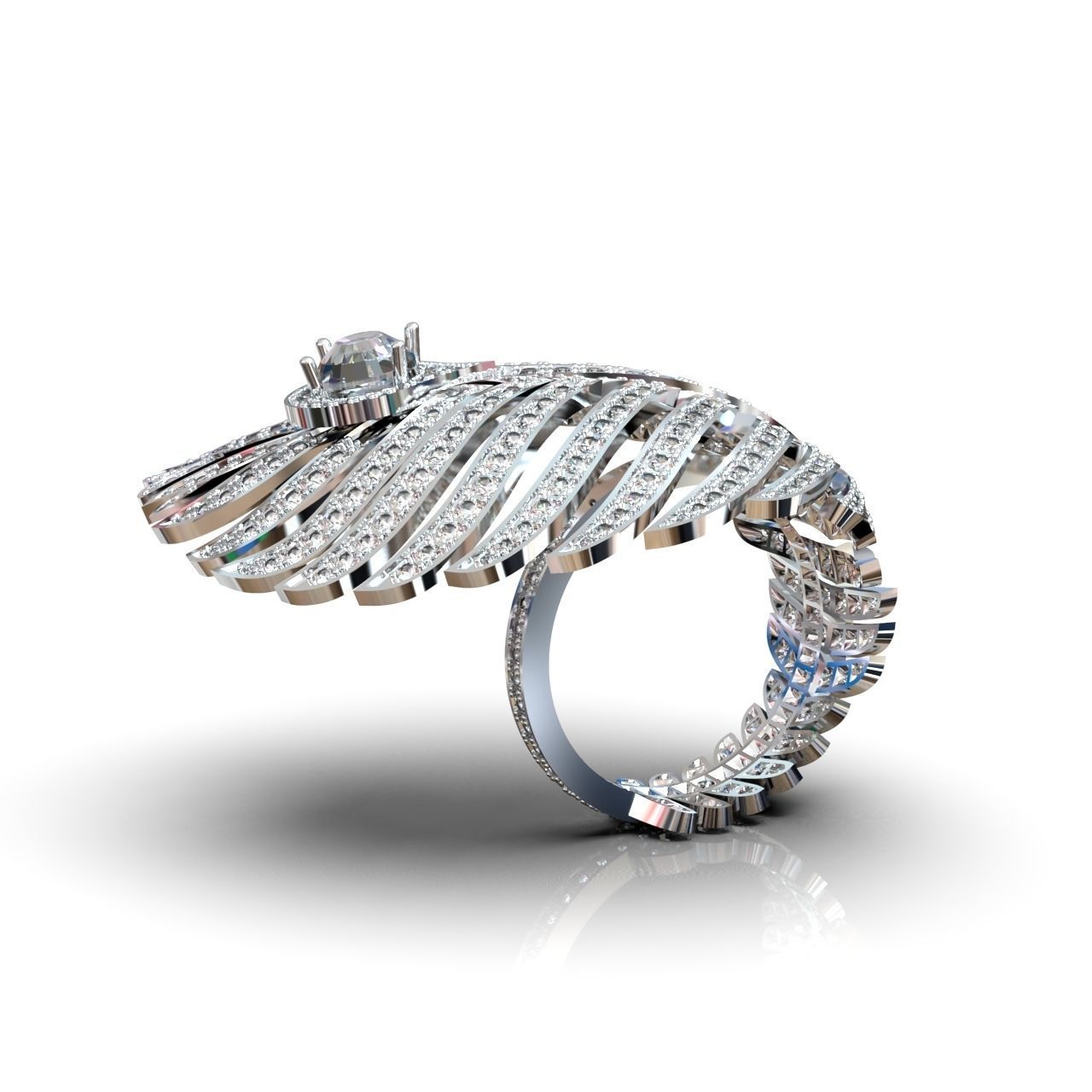 exclusive ring feather diamond 3D print model_18