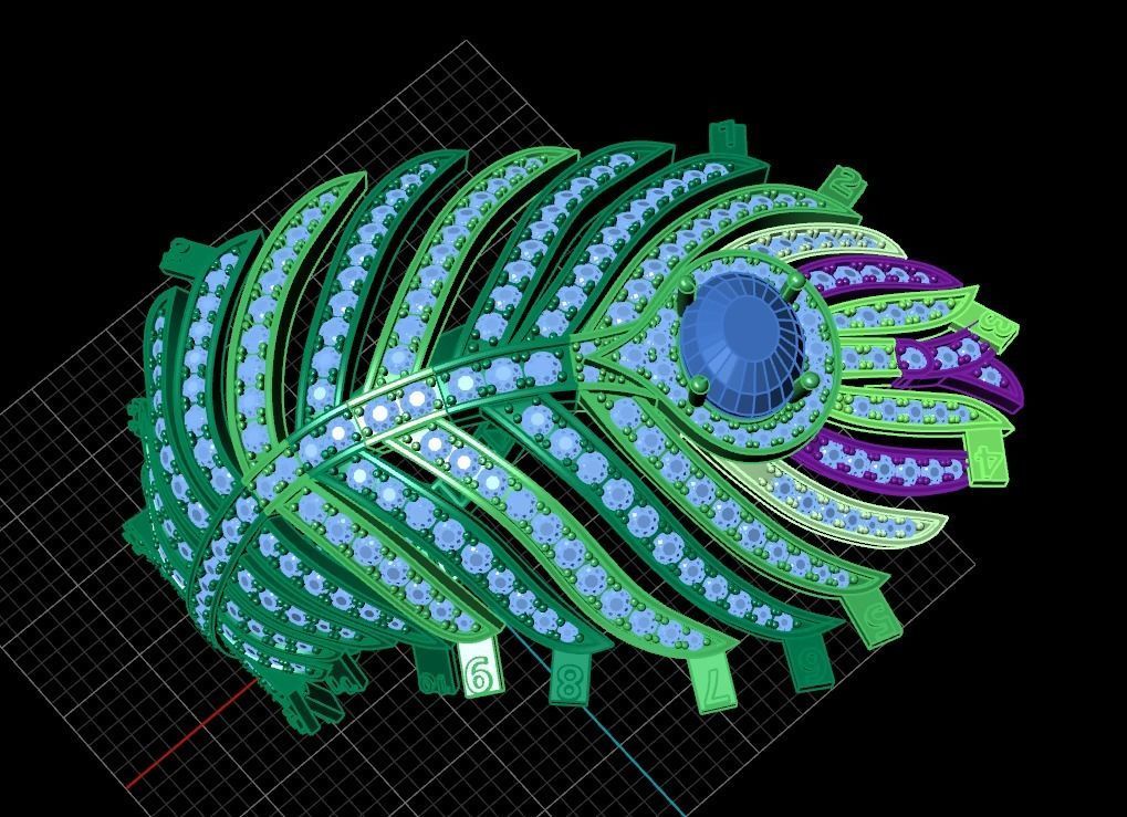 exclusive ring feather diamond 3D print model_35