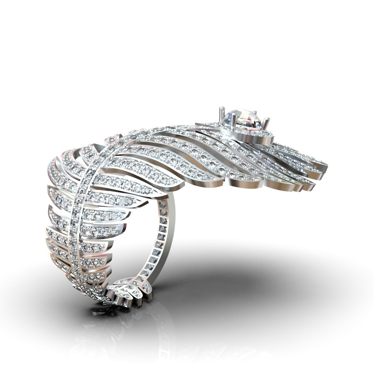 exclusive ring feather diamond 3D print model_14