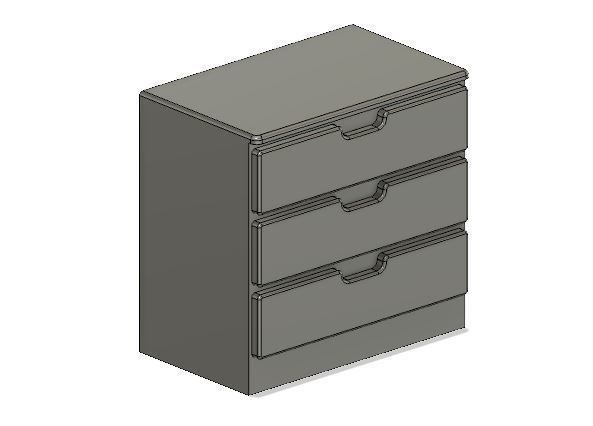Model Railway Bedroom Draw Unit 3D print model_1