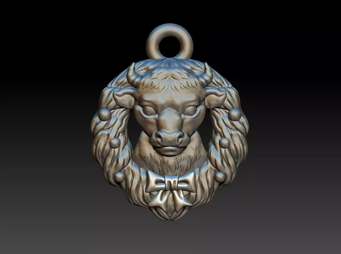 christmas wreath 3D model babybull  3D print model_0