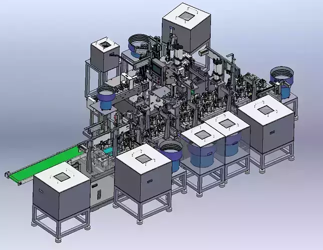 Motor automatic assembly production line 3D model