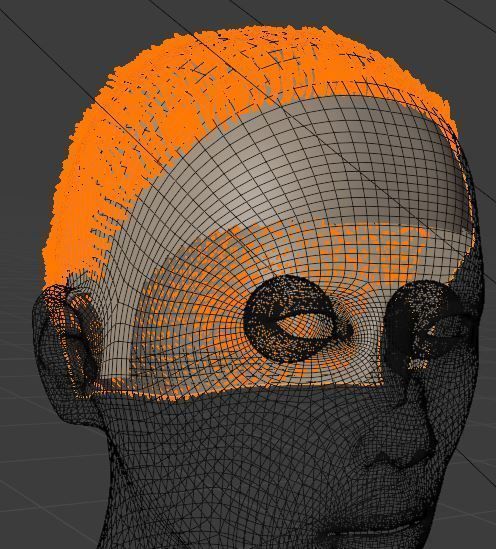 Base short particle hair Free 3D model_4