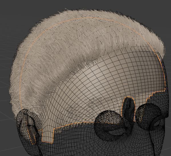 Base short particle hair Free 3D model_5