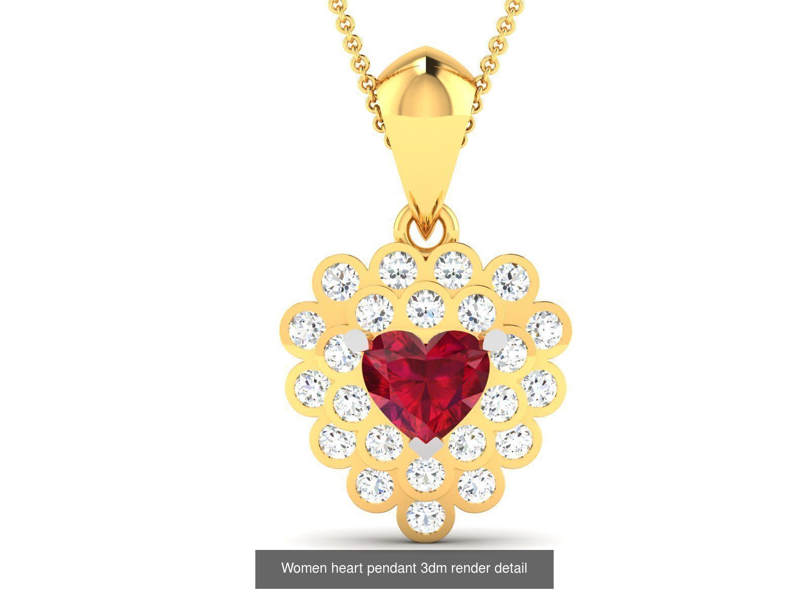 201 Love valentine ring earrings pendant 3dm render details 3D Model Collection_168