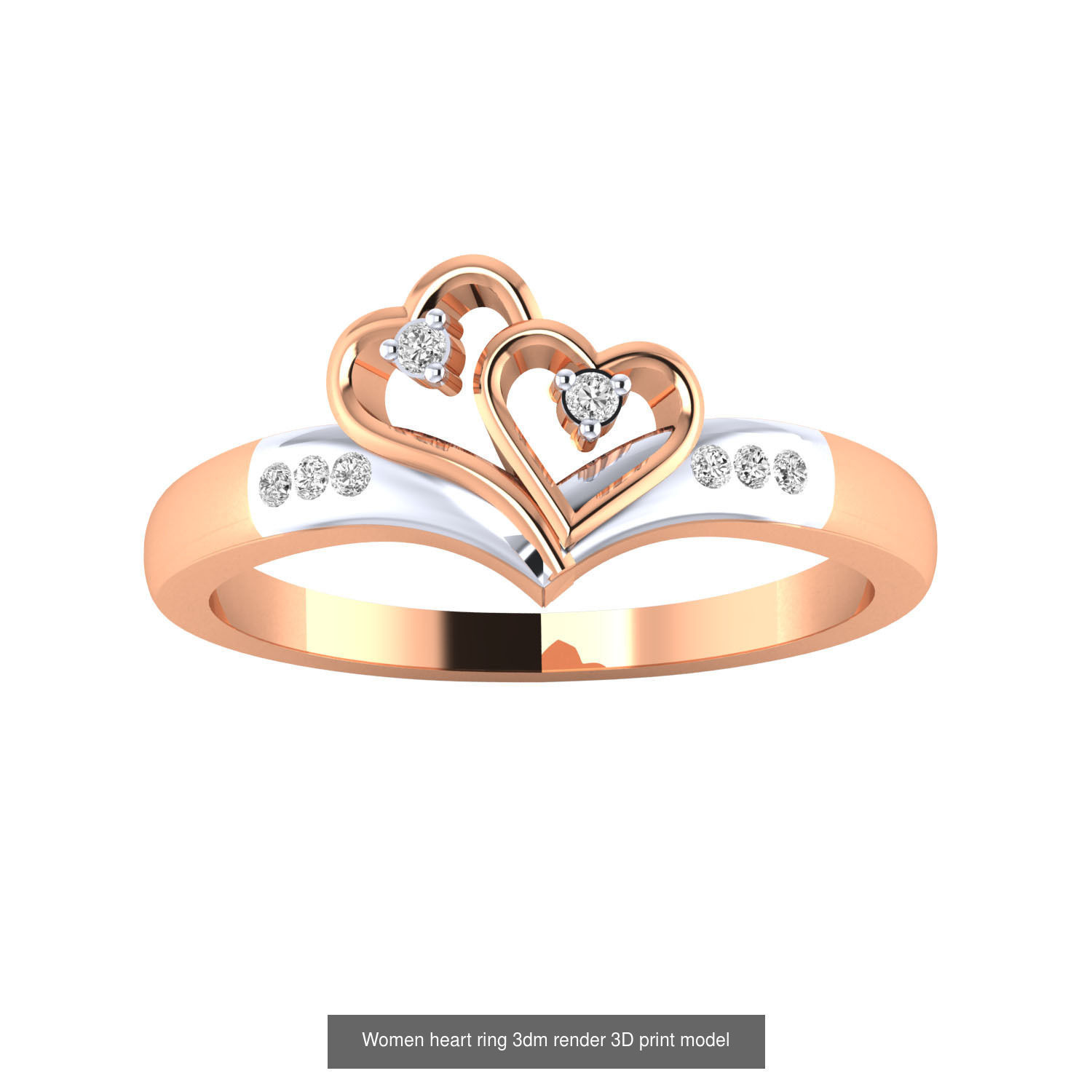 201 Love valentine ring earrings pendant 3dm render details 3D Model Collection_210
