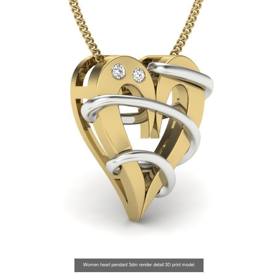 201 Love valentine ring earrings pendant 3dm render details 3D Model Collection_54