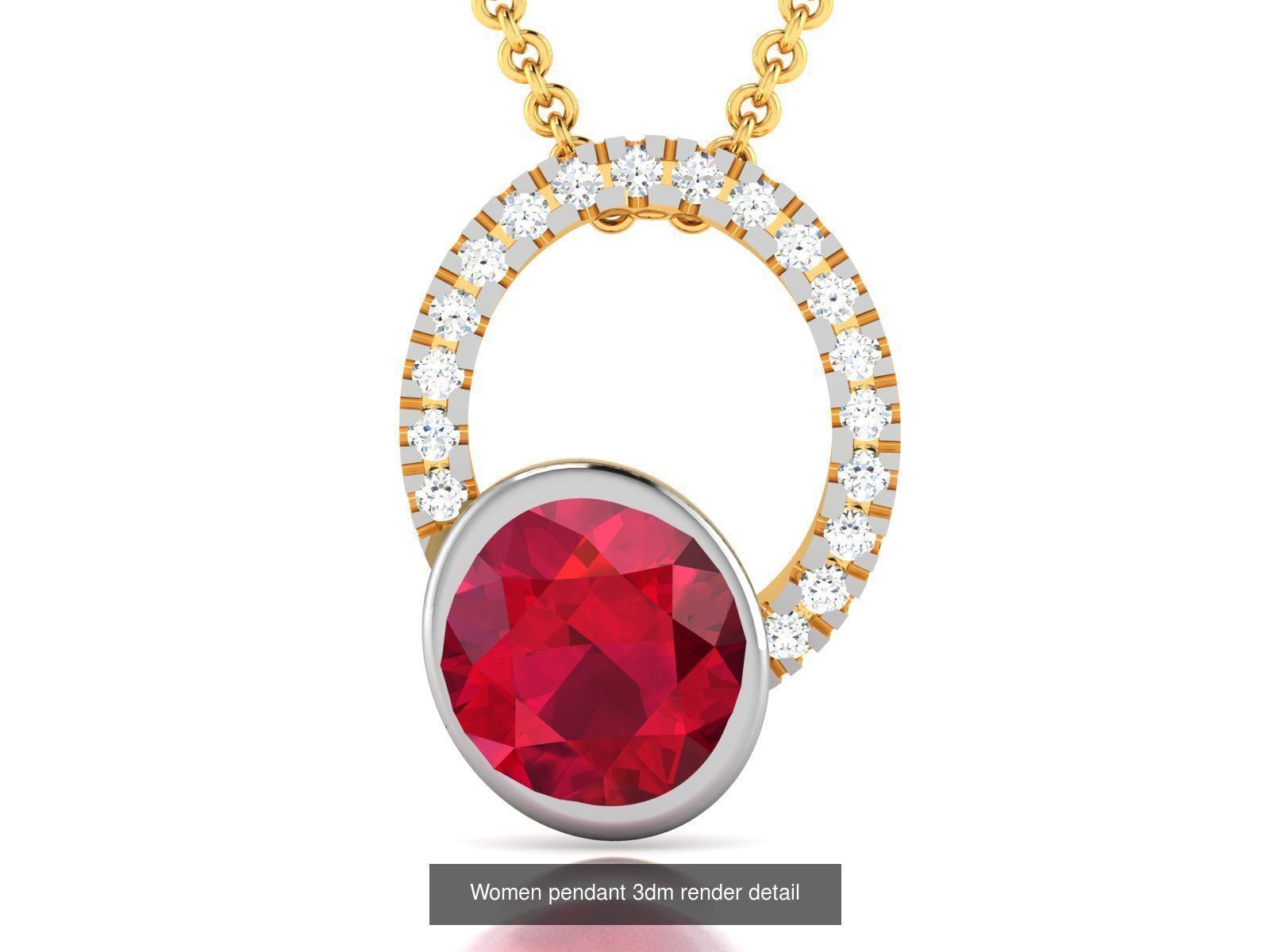 201 Love valentine ring earrings pendant 3dm render details 3D Model Collection_153