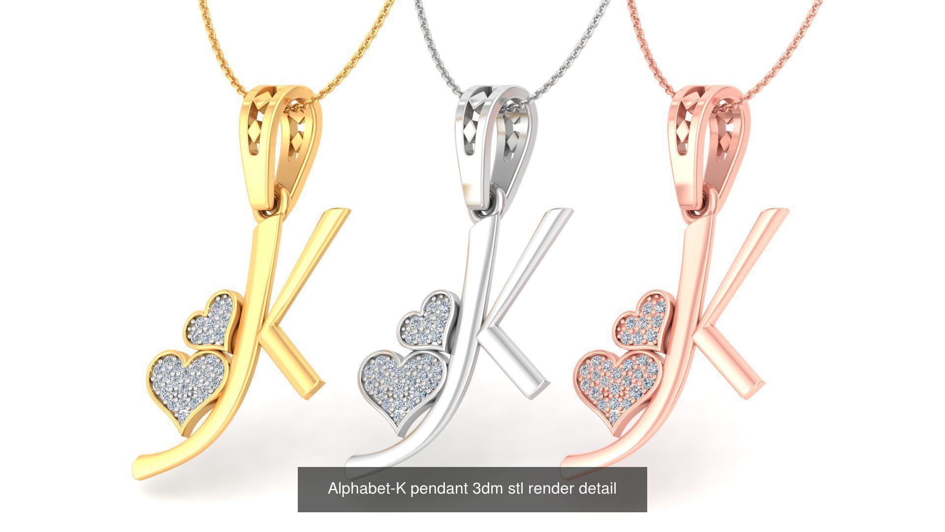 201 Love valentine ring earrings pendant 3dm render details 3D Model Collection_136