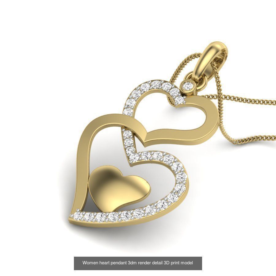 201 Love valentine ring earrings pendant 3dm render details 3D Model Collection_70
