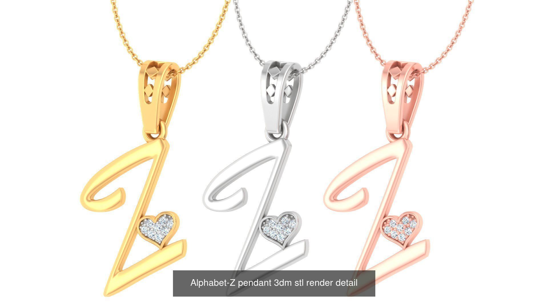 201 Love valentine ring earrings pendant 3dm render details 3D Model Collection_147