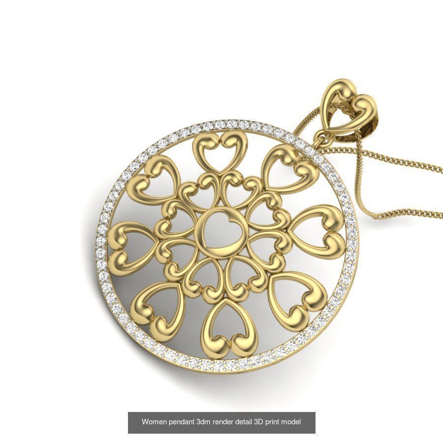 201 Love valentine ring earrings pendant 3dm render details 3D Model Collection_66