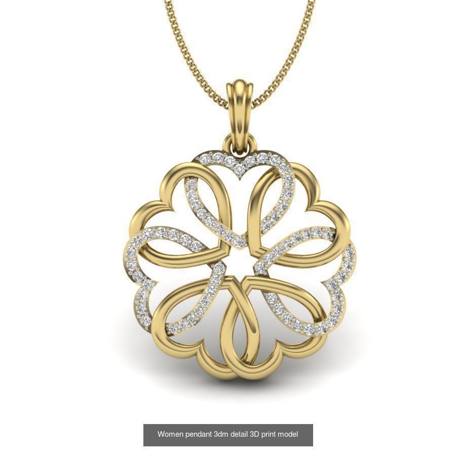 201 Love valentine ring earrings pendant 3dm render details 3D Model Collection_77