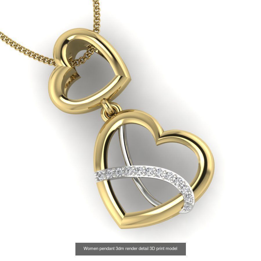 201 Love valentine ring earrings pendant 3dm render details 3D Model Collection_44