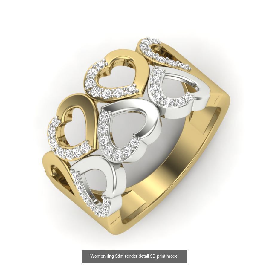 201 Love valentine ring earrings pendant 3dm render details 3D Model Collection_36