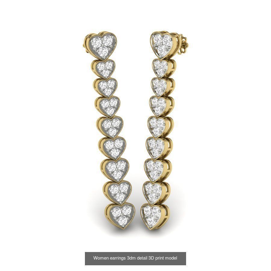 201 Love valentine ring earrings pendant 3dm render details 3D Model Collection_90
