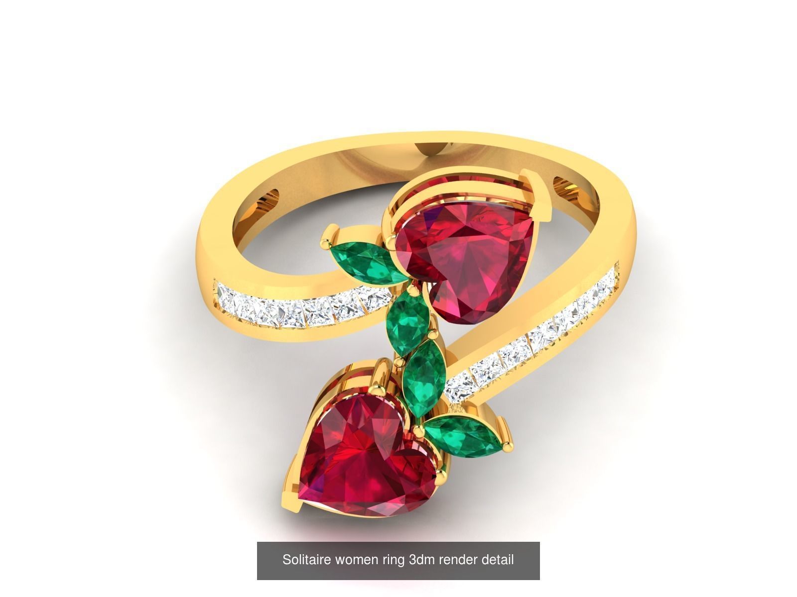 201 Love valentine ring earrings pendant 3dm render details 3D Model Collection_198