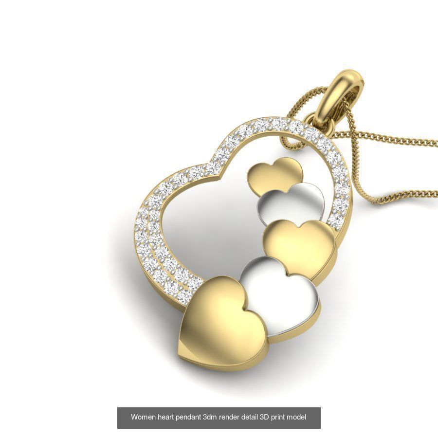 201 Love valentine ring earrings pendant 3dm render details 3D Model Collection_71