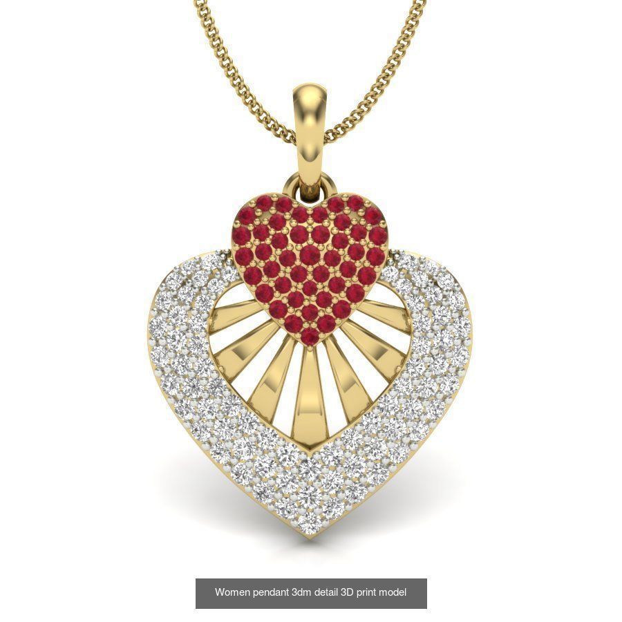 201 Love valentine ring earrings pendant 3dm render details 3D Model Collection_80