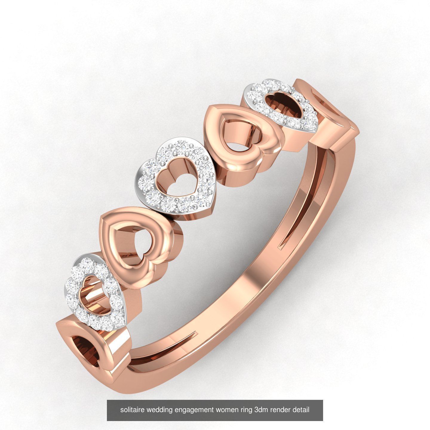 201 Love valentine ring earrings pendant 3dm render details 3D Model Collection_194