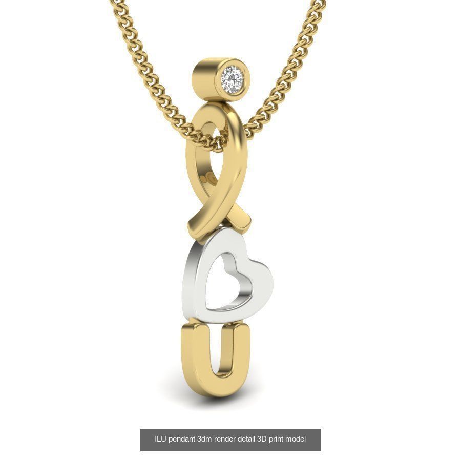 201 Love valentine ring earrings pendant 3dm render details 3D Model Collection_55