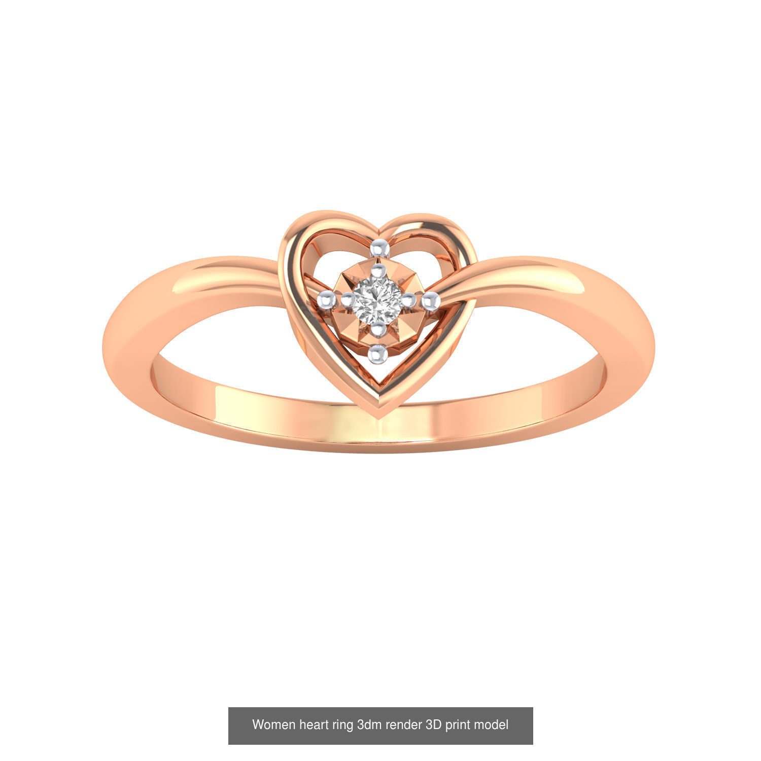 201 Love valentine ring earrings pendant 3dm render details 3D Model Collection_211