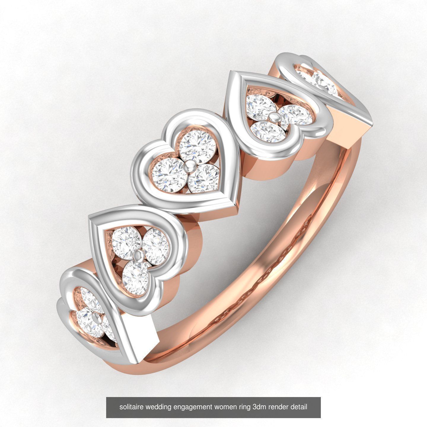 201 Love valentine ring earrings pendant 3dm render details 3D Model Collection_193