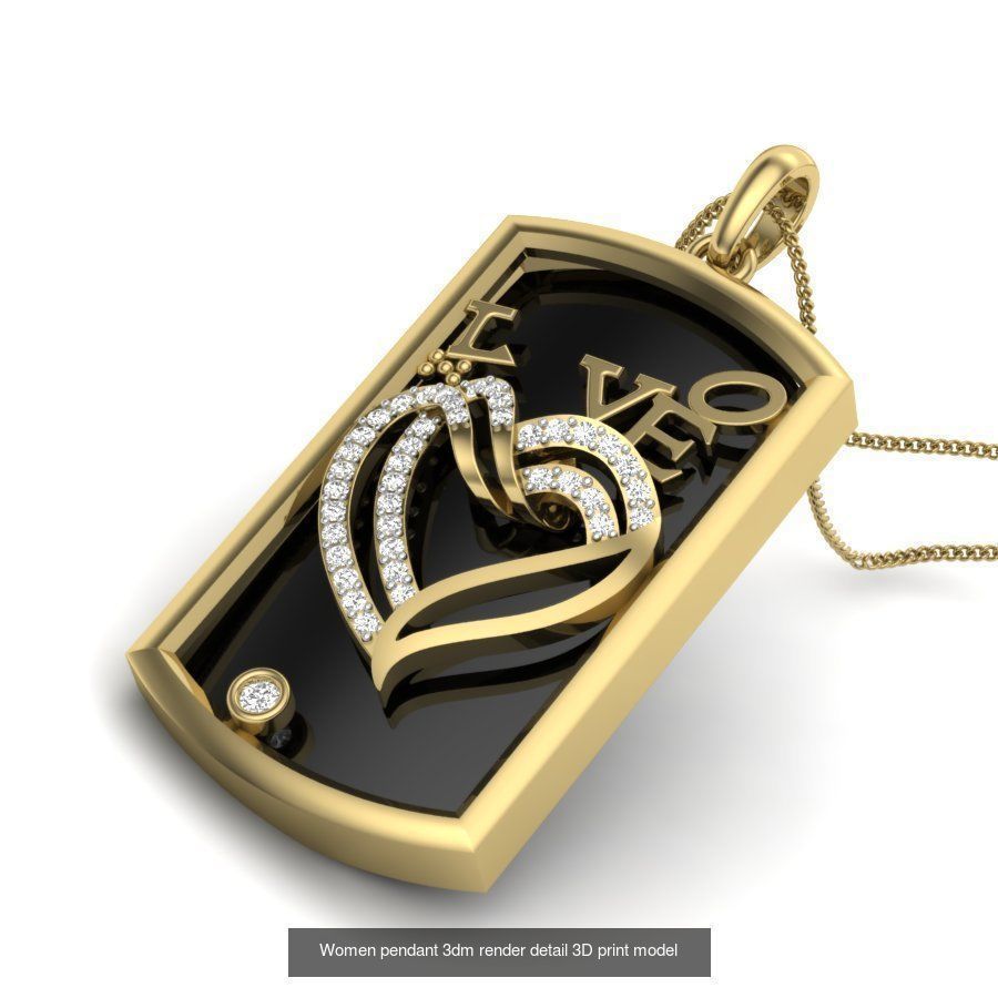 201 Love valentine ring earrings pendant 3dm render details 3D Model Collection_63