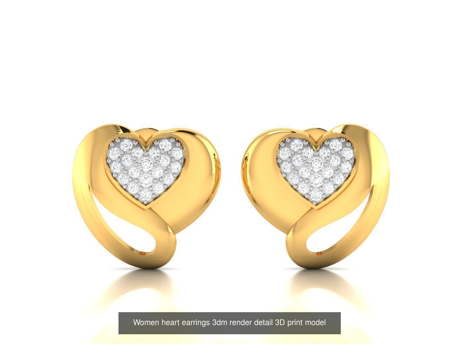 201 Love valentine ring earrings pendant 3dm render details 3D Model Collection_200
