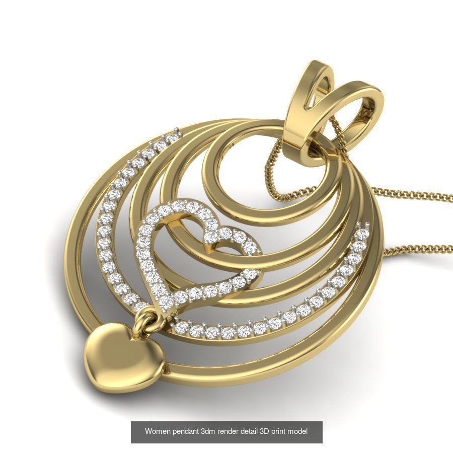 201 Love valentine ring earrings pendant 3dm render details 3D Model Collection_69