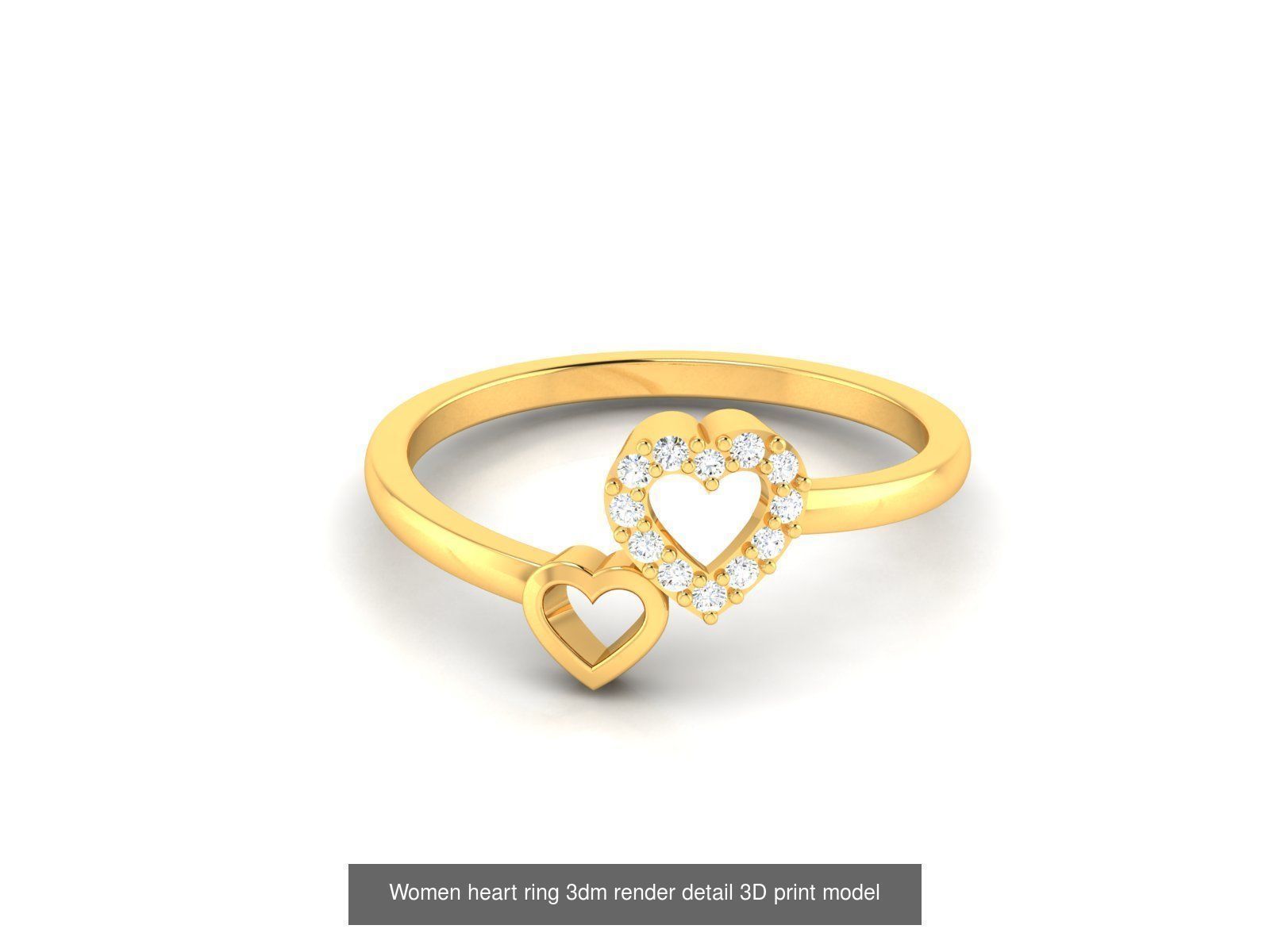 201 Love valentine ring earrings pendant 3dm render details 3D Model Collection_204