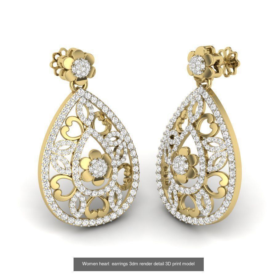 201 Love valentine ring earrings pendant 3dm render details 3D Model Collection_83
