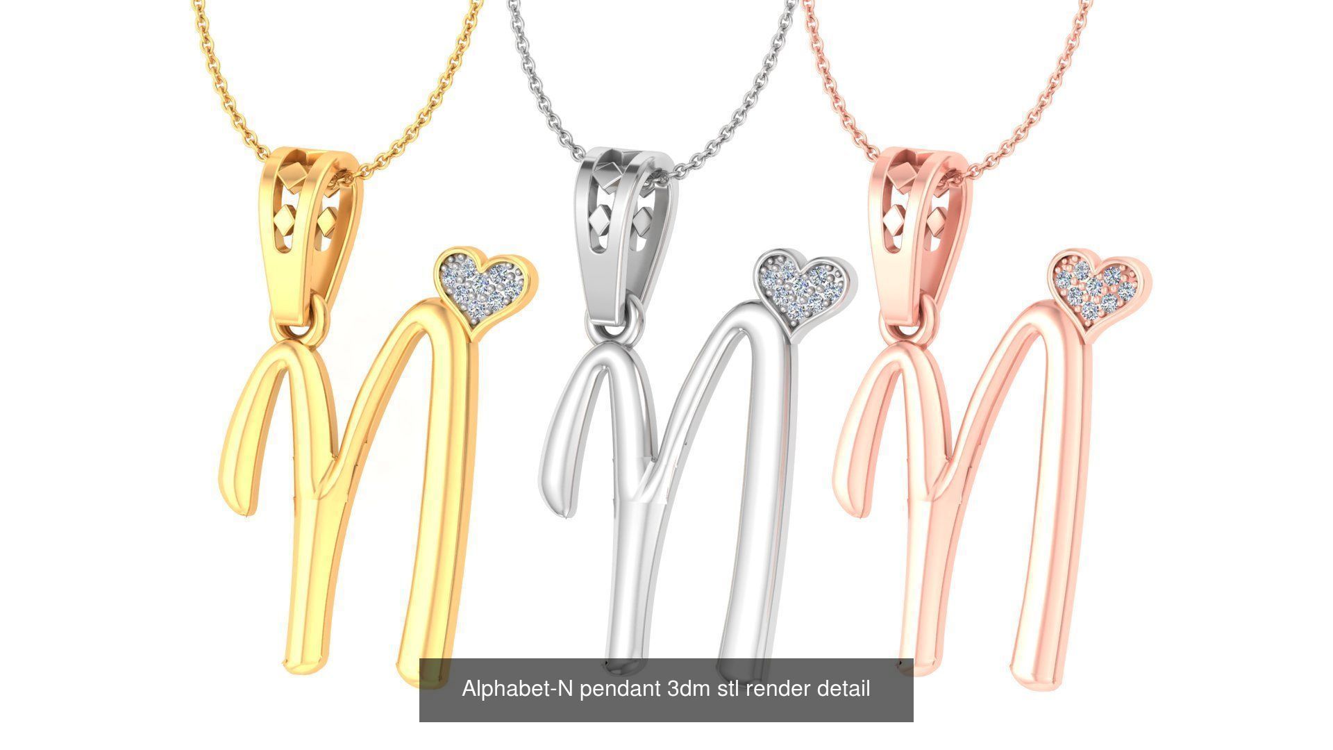 201 Love valentine ring earrings pendant 3dm render details 3D Model Collection_138
