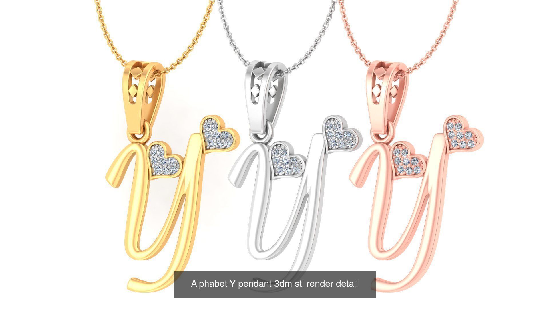 201 Love valentine ring earrings pendant 3dm render details 3D Model Collection_146