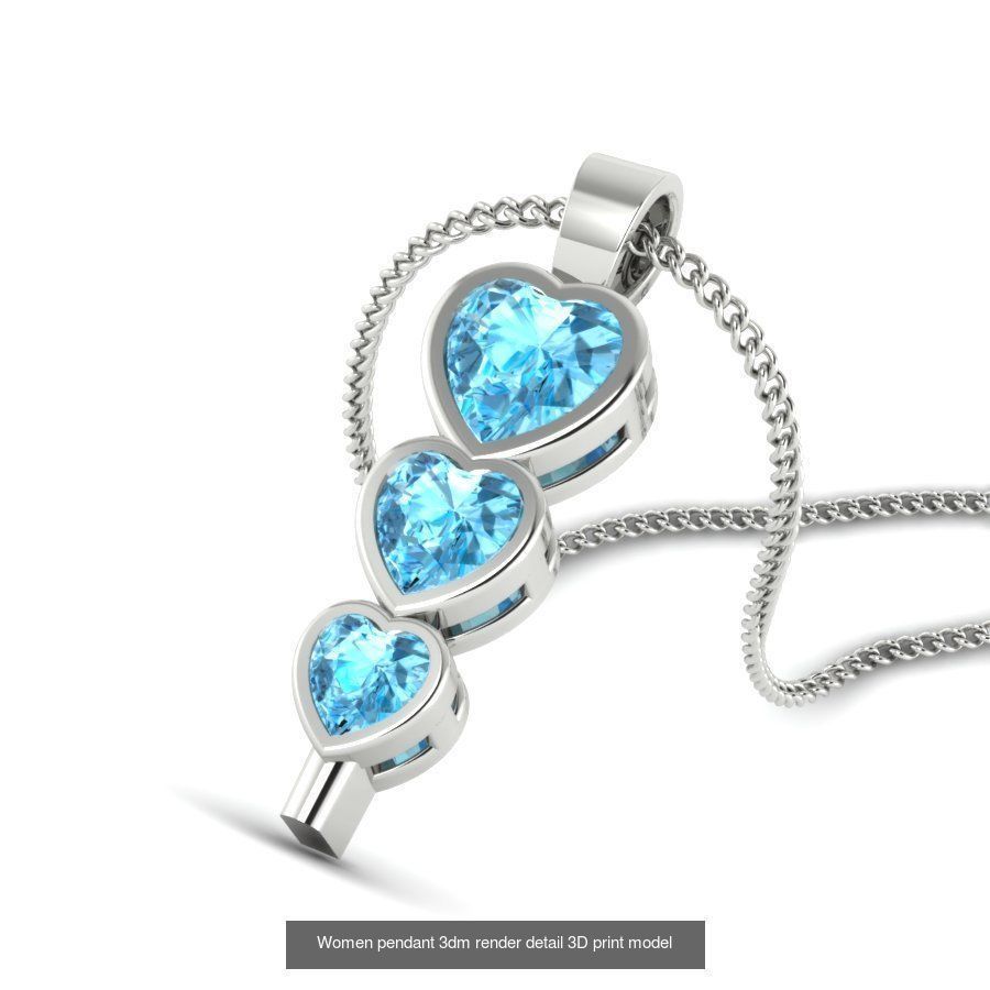201 Love valentine ring earrings pendant 3dm render details 3D Model Collection_56