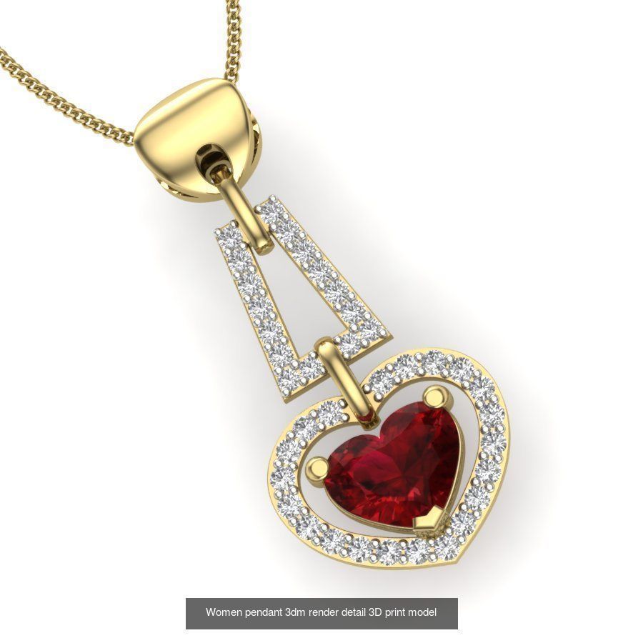 201 Love valentine ring earrings pendant 3dm render details 3D Model Collection_43