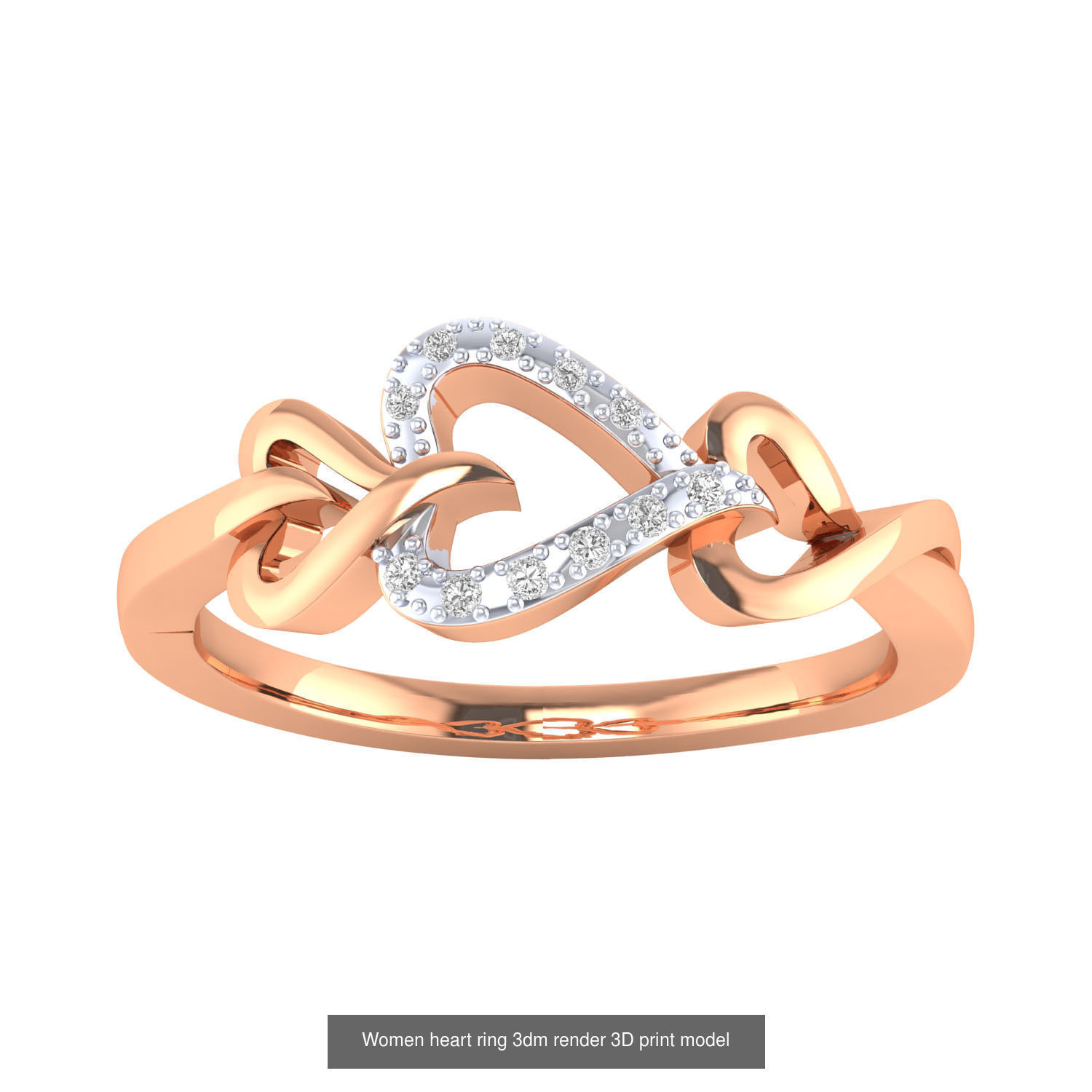 201 Love valentine ring earrings pendant 3dm render details 3D Model Collection_212