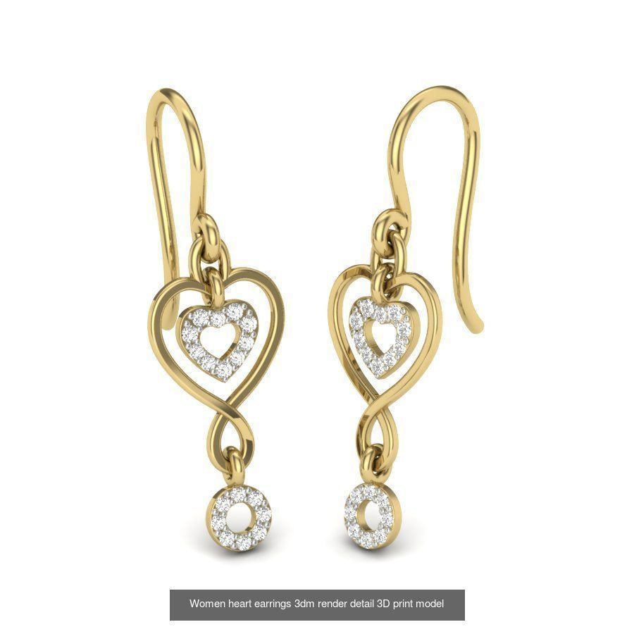 201 Love valentine ring earrings pendant 3dm render details 3D Model Collection_82