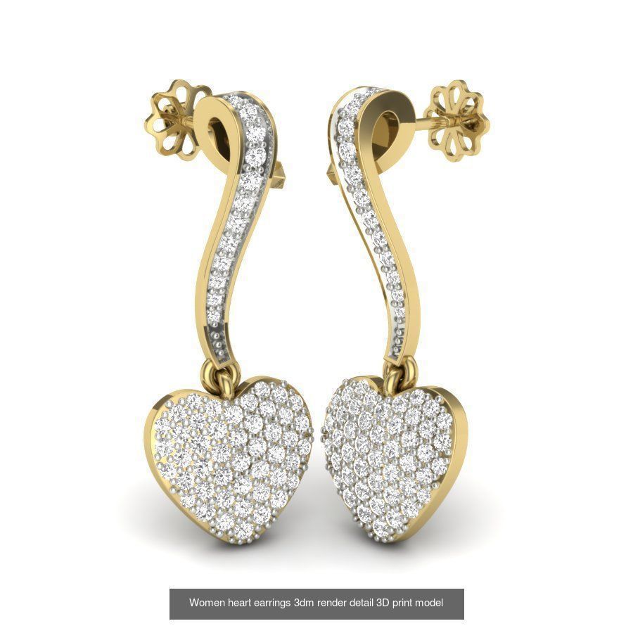 201 Love valentine ring earrings pendant 3dm render details 3D Model Collection_84
