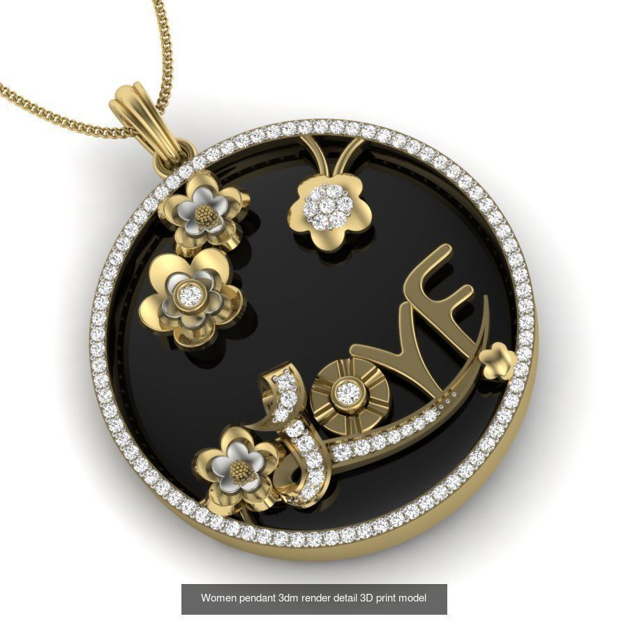 201 Love valentine ring earrings pendant 3dm render details 3D Model Collection_61