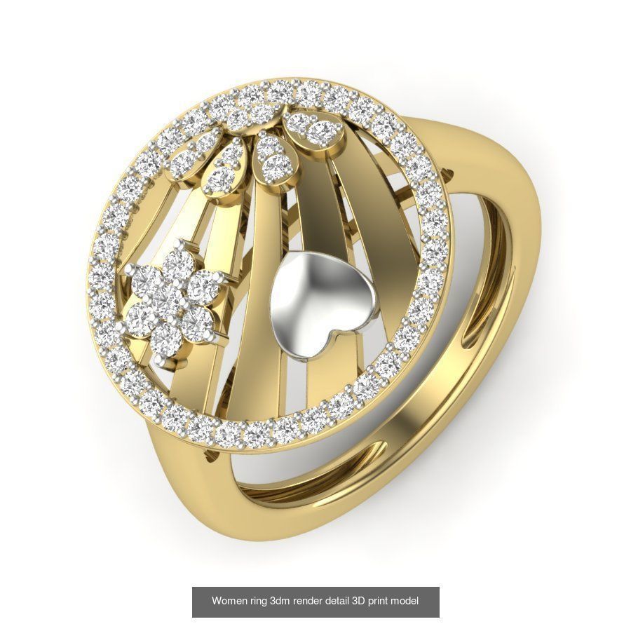 201 Love valentine ring earrings pendant 3dm render details 3D Model Collection_32