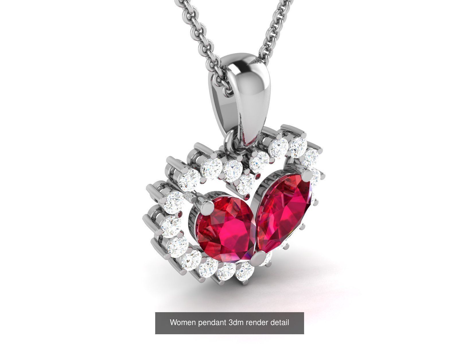 201 Love valentine ring earrings pendant 3dm render details 3D Model Collection_148